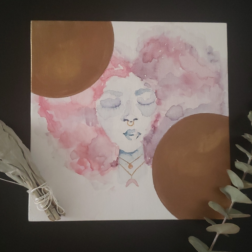 BOHO hand painted  mixed media  wall art